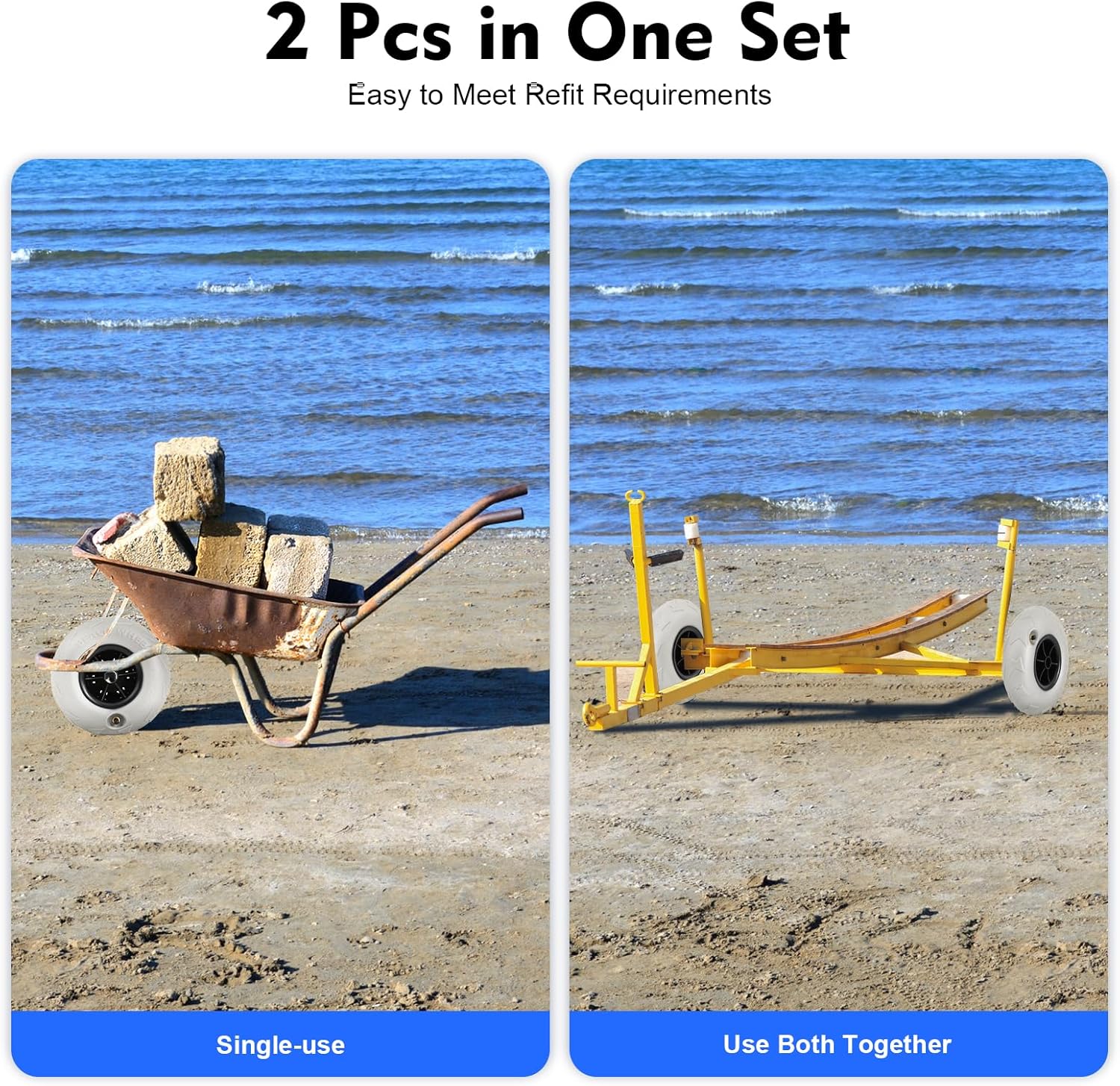 Beach Balloon Wheels 2 Pack 9  – Fishing Kayak Cart recenzja i cena