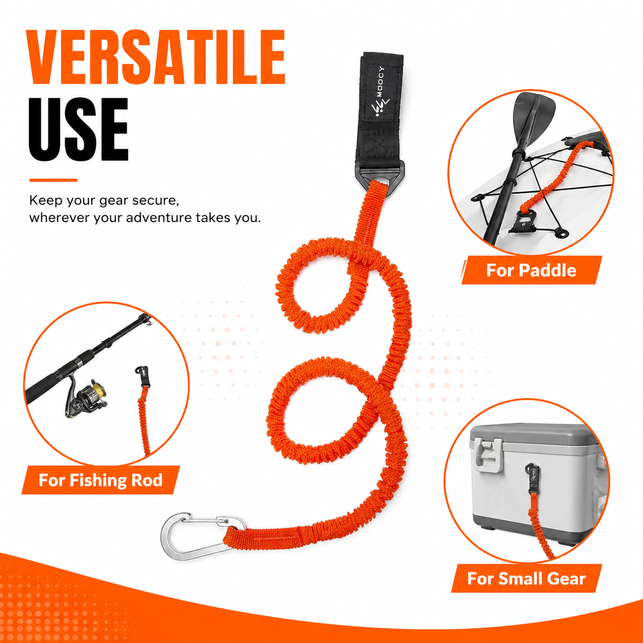 Coiled Paddle Leash Orange Kay – Fishing Kayak Paddle Leash recenzja i cena