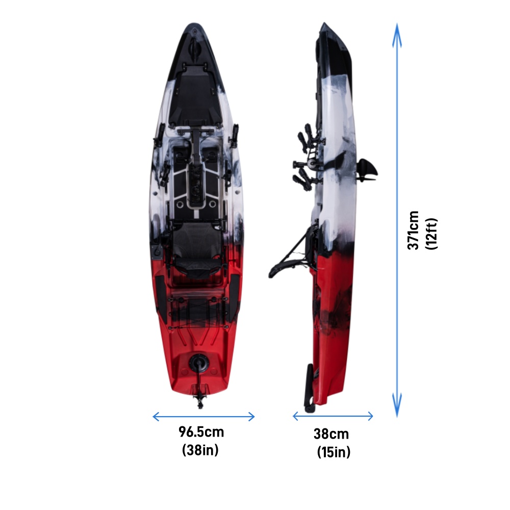 HDPE 12ft Single Person Ocean  – Fishing Kayak Pedal Drive recenzja i cena