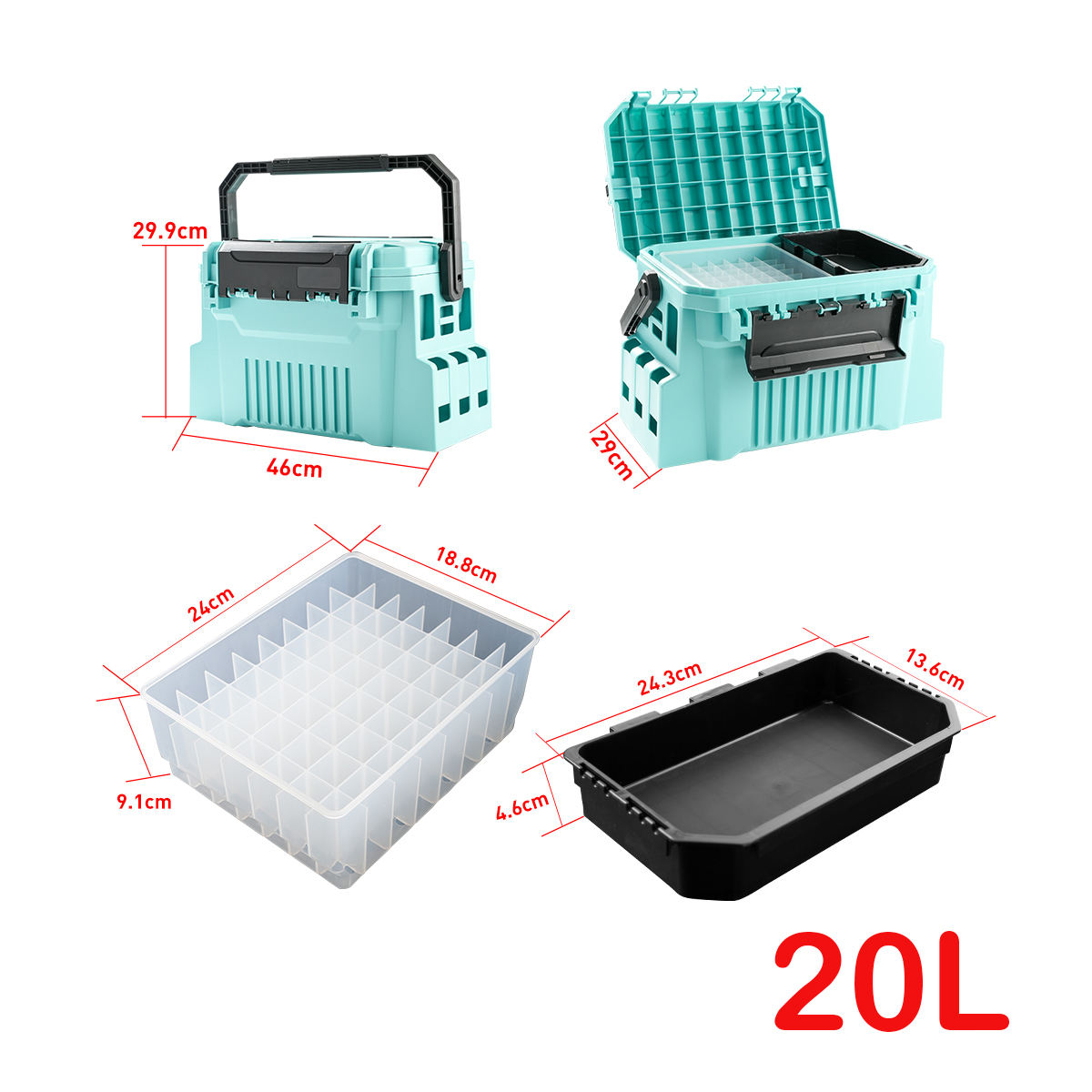 20L FIshing tackle box with eg – Fishing Kayak Crate recenzja i cena