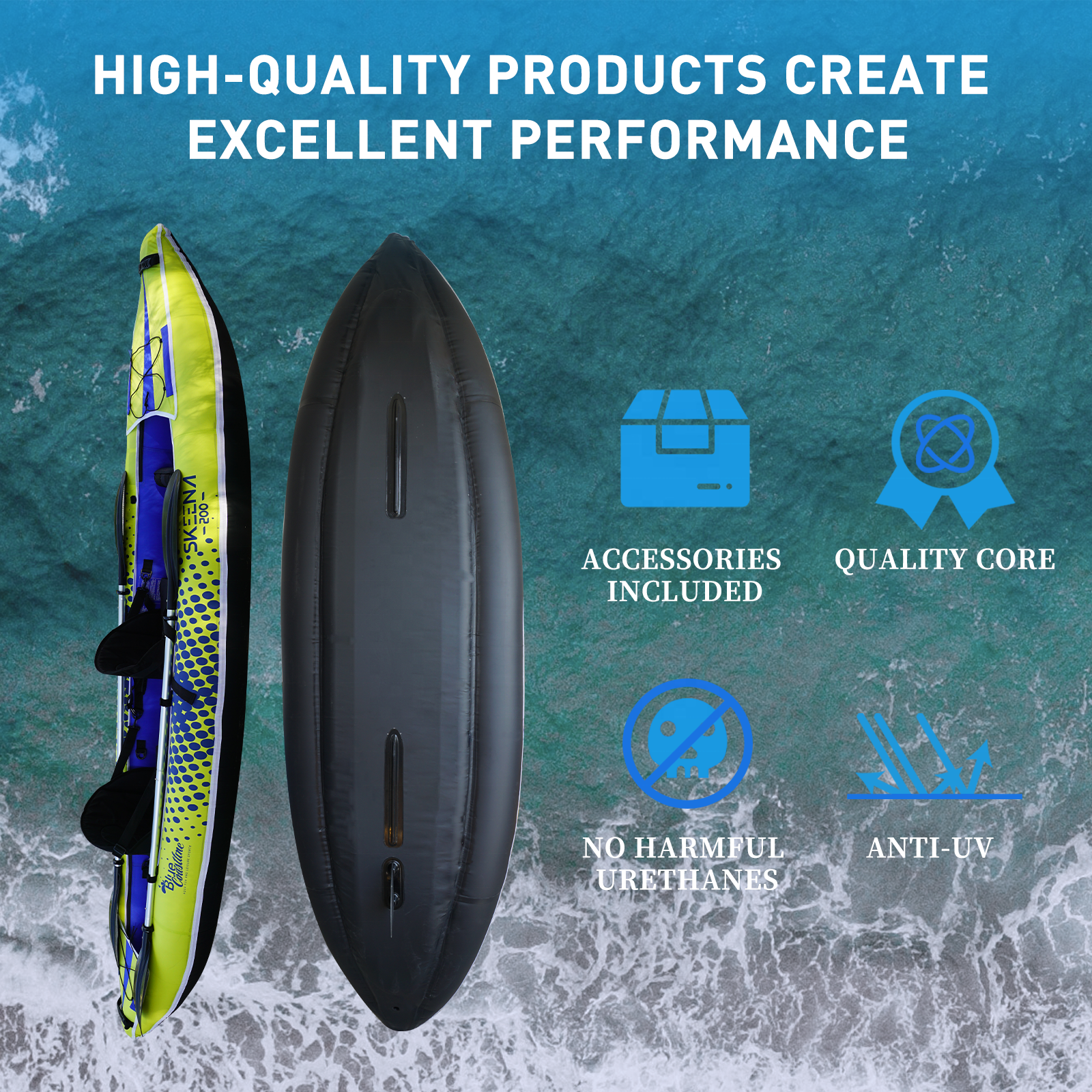 Adult Inflatable Fishing Canoe – Fishing Kayak Paddle recenzja i cena
