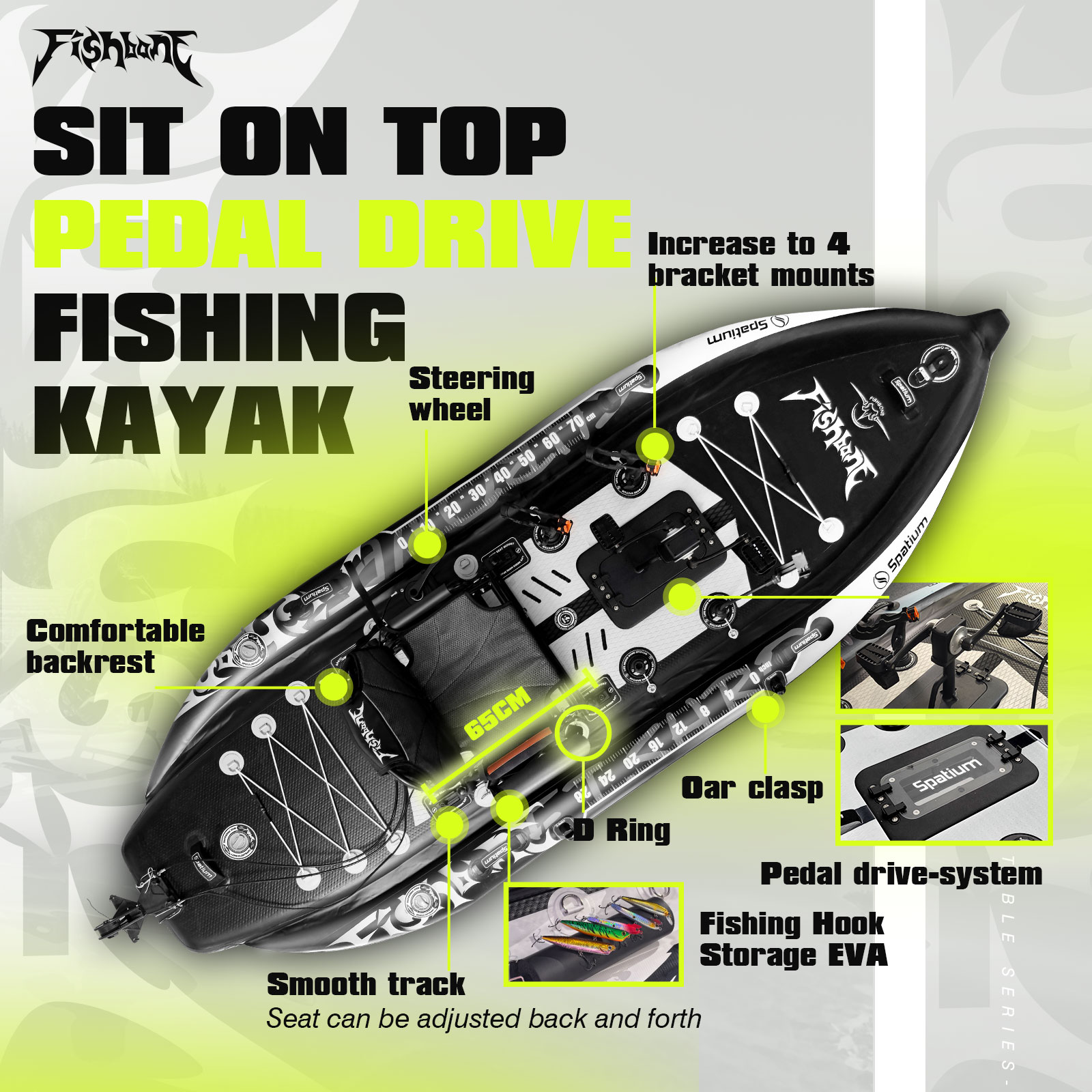 Spatium Pedal Kayak Inflatable – Fishing Kayak Pedal Drive recenzja i cena