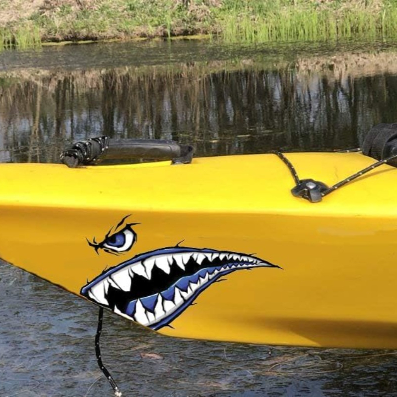 2PCS Shark Teeth Mouth Boat St – Fishing Kayak Sit On Top recenzja i cena